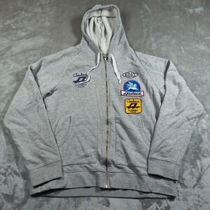 Audace Corse Hoodie Mens Large Gray Racing Patches Italian Motorsport Full Zip